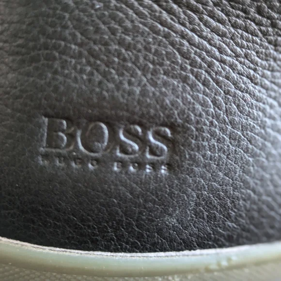 Hugo Boss Mens Black Leather High Tops Size 41 - Picture 3 of 15